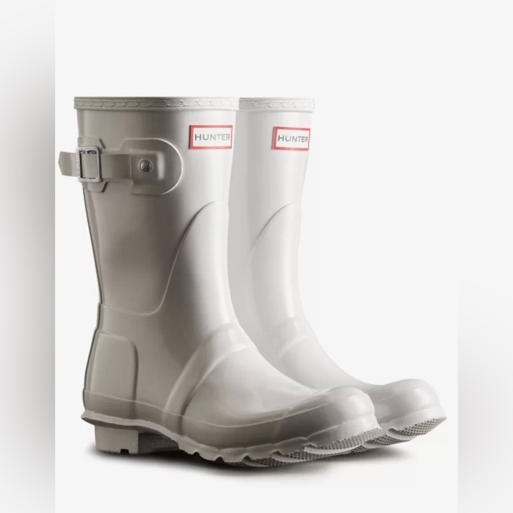 Hunter Women's Original Short Gloss Rain Boots white size 10 brand‎ new